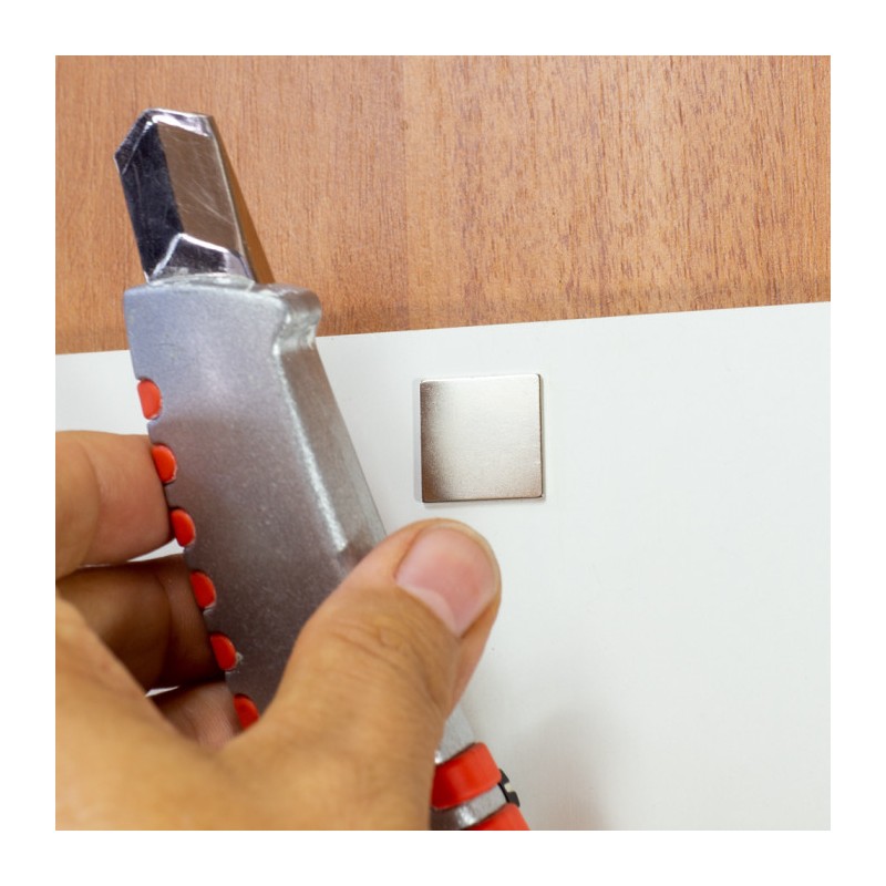 Magnet neodim cu autoadeziv 3M, 20x20x1 mm, grosime autocolantă 0,06 mm