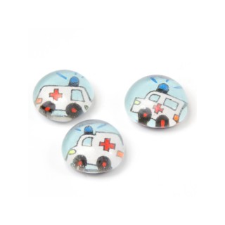 Magneți de frigider din sticlă - ambulanță - 3 buc.