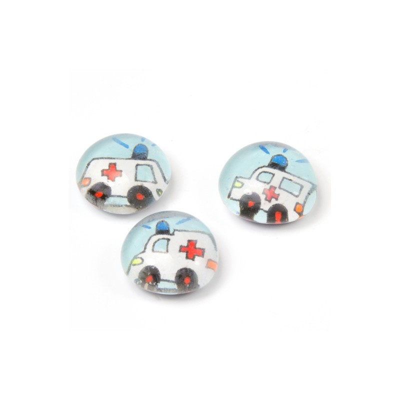 Magneți de frigider din sticlă - ambulanță - 3 buc.