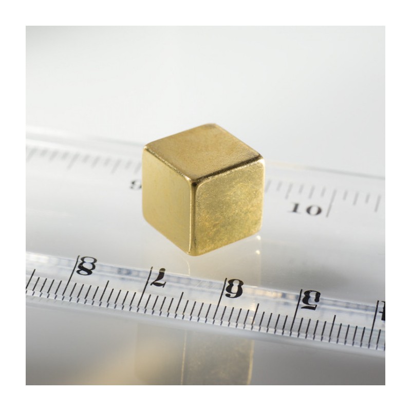 Magnet neodim bloc 12x12x12 Au 80 °C, VMM9-N48