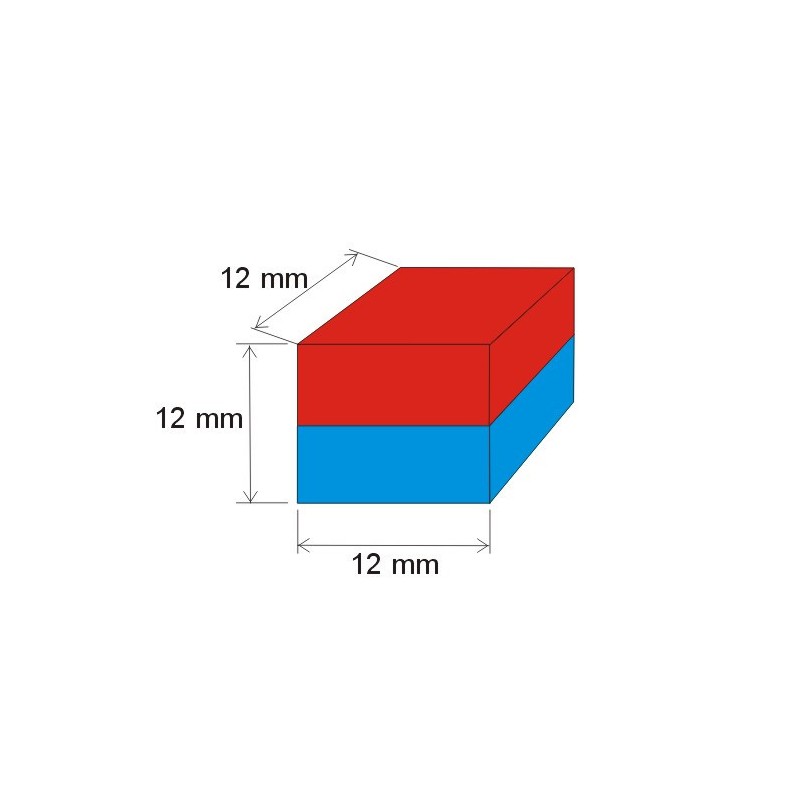 Magnet neodim bloc 12x12x12 N 80 °C, VMM9-N48