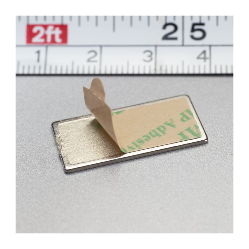 Magnet neodim cu autoadeziv 3M, 25x12x1 mm, grosime autocolantă 0,06 mm