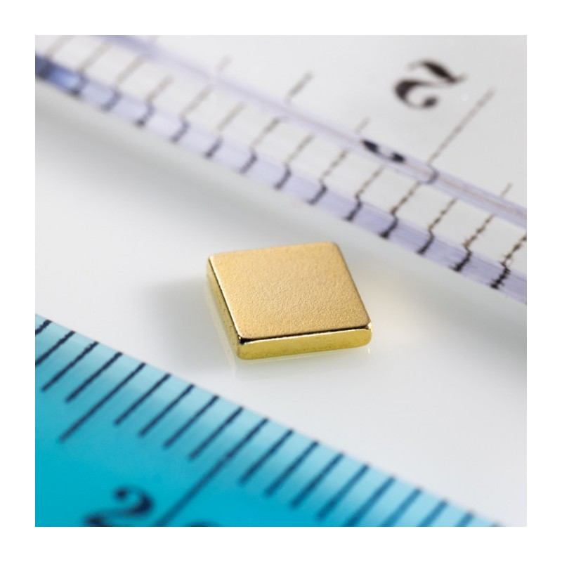 Magnet neodim bloc 5x5x1 Au 80 °C, VMM9-N48