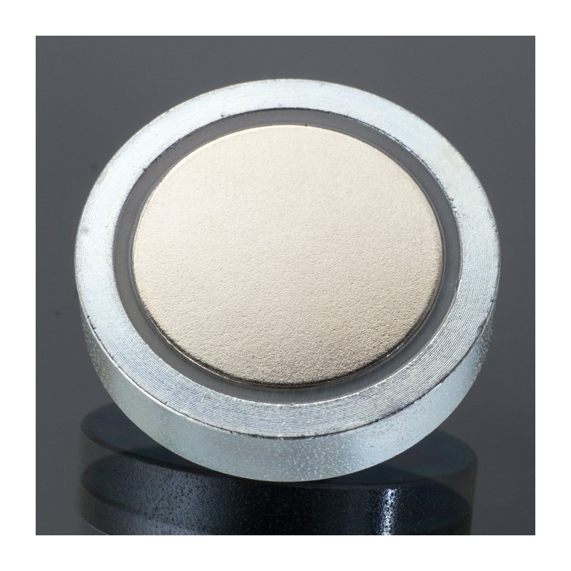 Magnet oală cu coadă, diam. 8 x înălțime 4,5 mm cu filet interior M3, înălțime filet 7 mm