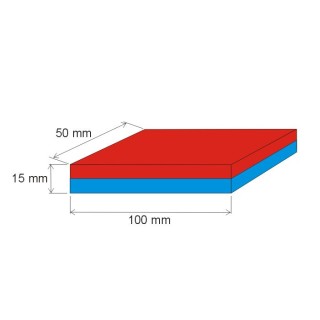Magnet neodim bloc 100x50x15 N 120 °C, VMM4H-N35H