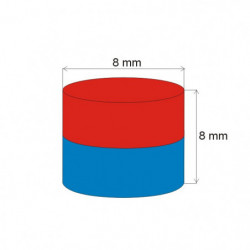 Magnet neodim cilindru cu diam.8x8 Z 150 °C, VMM3SH-N33SH