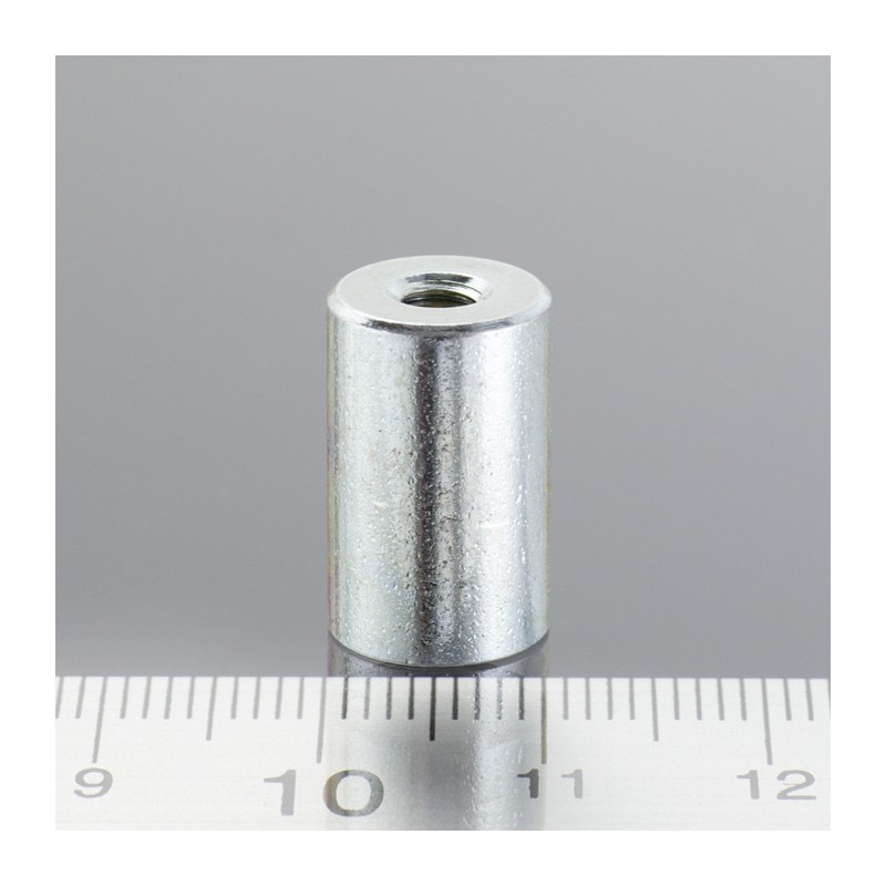 Magnet oală cilindru diam. 10 x înălțime 16 mm cu filet interior M4. lungime filet 7 mm