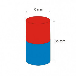 Magnet neodim cilindru cu diam.8x35 N 180 °C, VMM4UH-N35UH