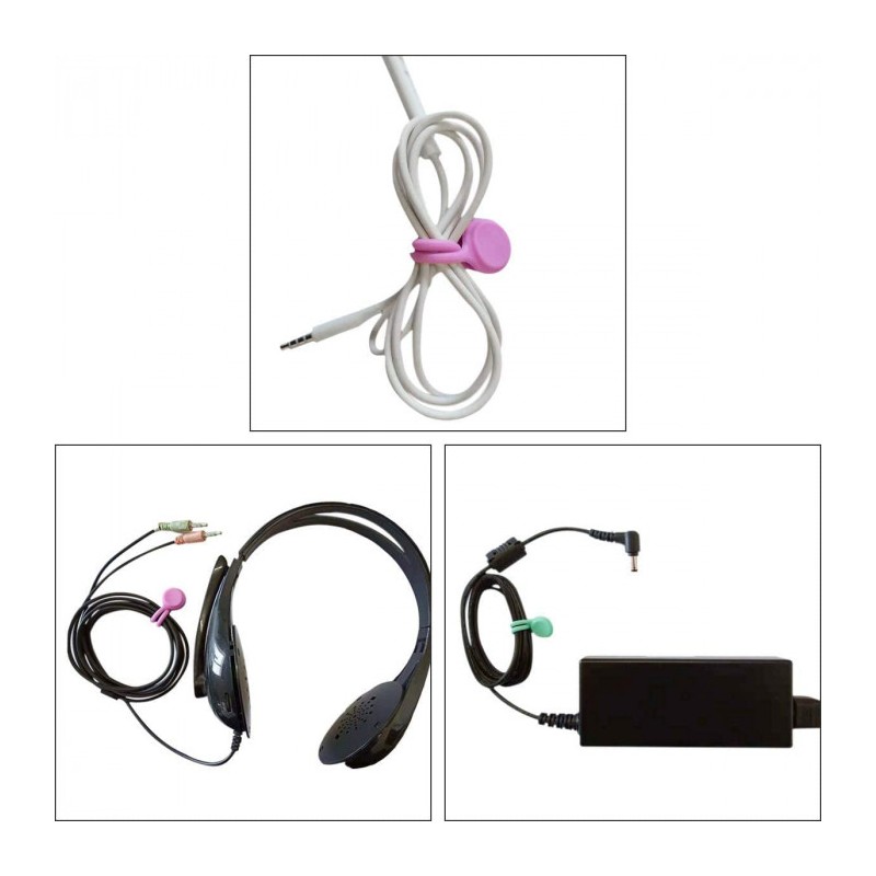 Inele magnetice de strângere, siliconate, pentru utilizare repetată, multicolore, 8 buc.