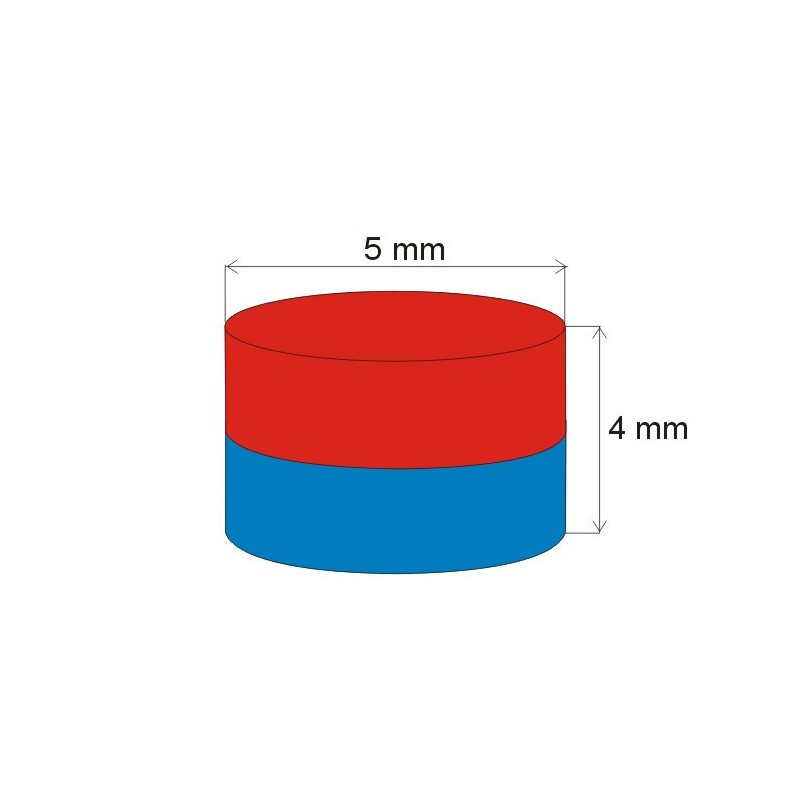 Magnet neodimic pr.5x4 mm, 150°C