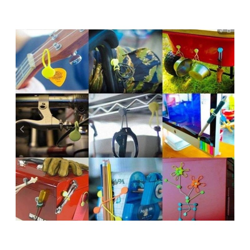 Inele magnetice de strângere, siliconate, pentru utilizare repetată, multicolore, 8 buc.