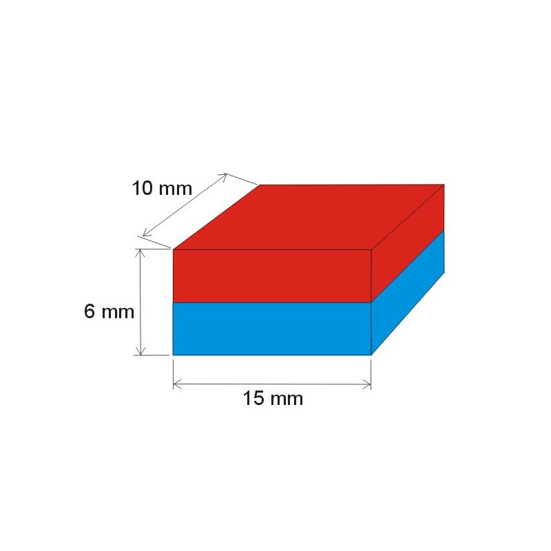 Magnet neodim bloc 15x7,5x5 N 80 °C, VMM4-N35