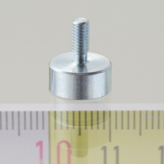Magnet oală cu coadă, diam. 10 x înălțime 4,5 mm cu filet exterior M3, înălțime filet 7 mm