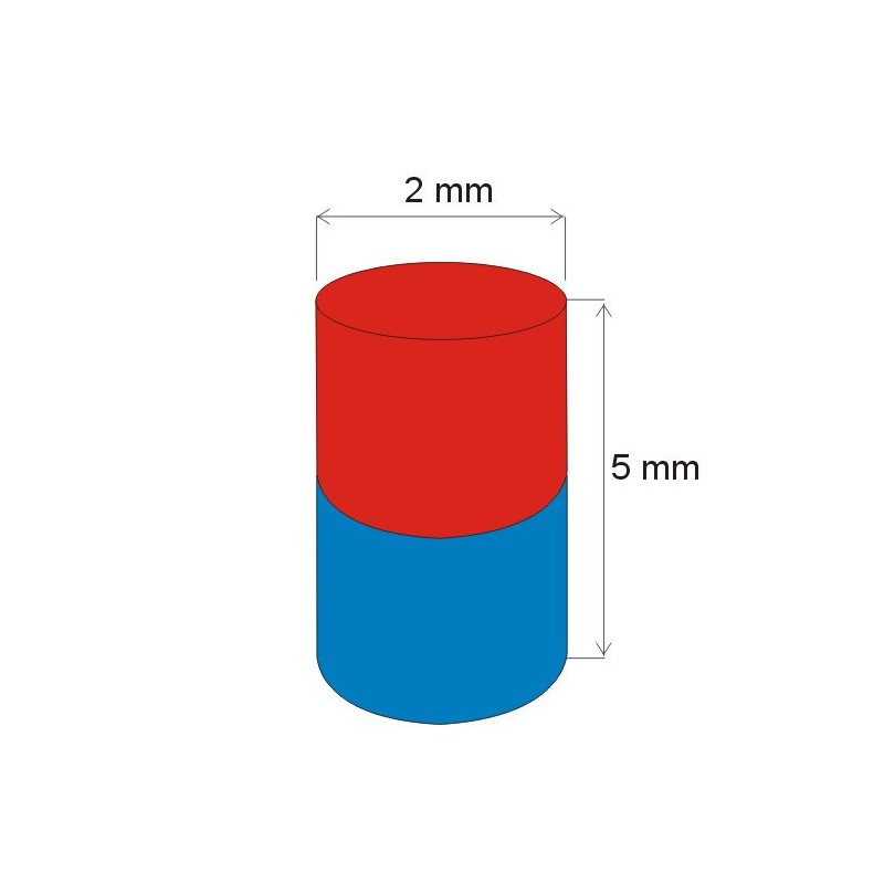 Magnet neodim cilindru cu diam.2x5 N 180 °C, VMM4UH-N33UH
