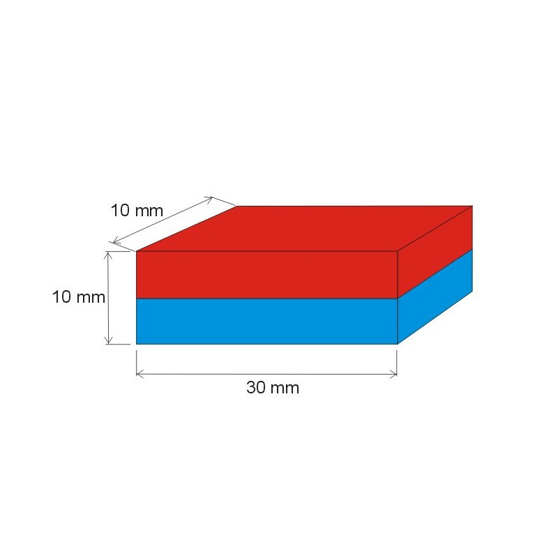 Magnet neodim bloc 30x10x10 N 80 °C, VMM4-N35