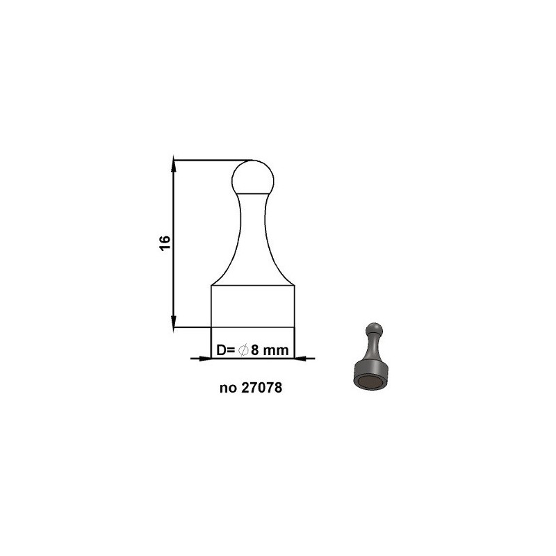 Magnet oală popic diam. 8x16 mm