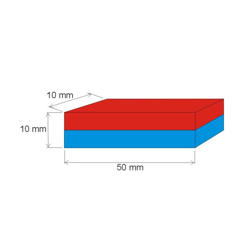 Magnet neodim bloc 50x10x10 N 80 °C, VMM4-N35
