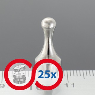 Magnet oală popic diam. 8x16 mm - set 25 buc