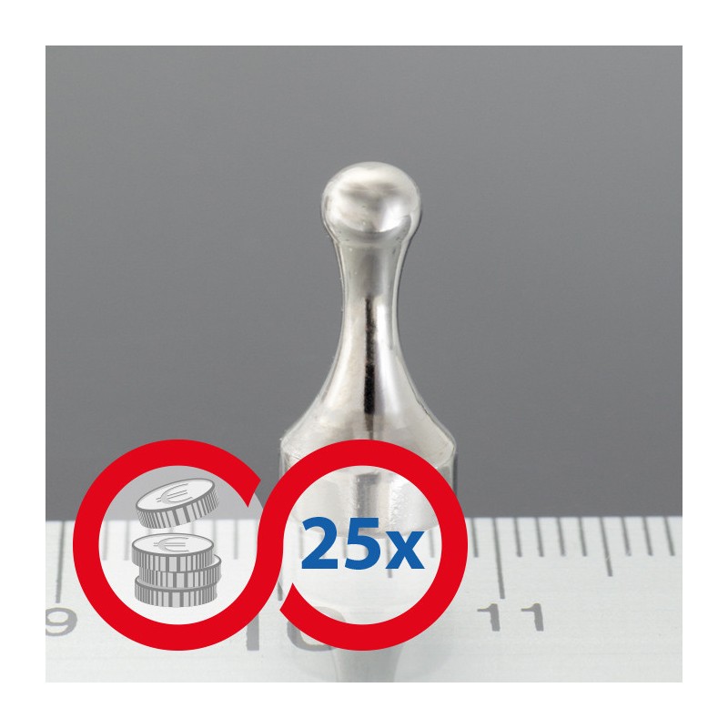 Magnet oală popic diam. 8x16 mm - set 25 buc