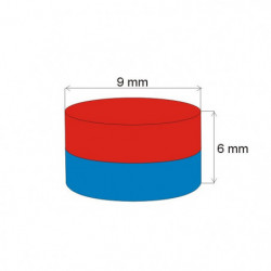 Magnet neodim cilindru cu diam.9x6 N 80 °C, VMM7-N42