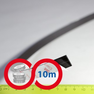 Bandă magnetică cu autoadeziv puternic 15x2 mm - lungime 10 m