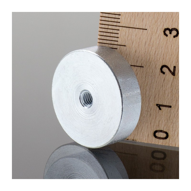 Magnet oală diam. 25 x înălțime 7 mm cu filet interior M4-6H