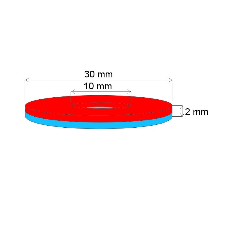 Magnet neodim inel cu diam.30x diam.10,5x2 N 200°C, VMM1EH
