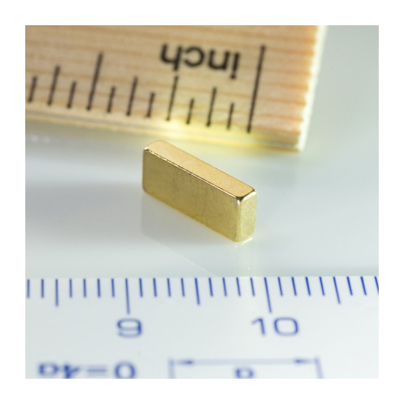 Magnet neodim bloc 10x4x2 Au 80 °C, VMM10-N50