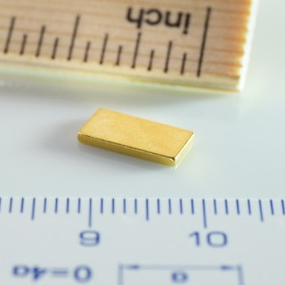 Magnet neodim bloc 10x5x1 Au 80 °C, VMM10-N50