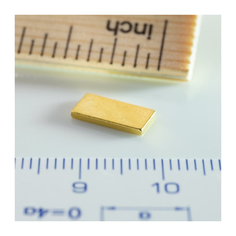 Magnet neodim bloc 10x5x1 Au 80 °C, VMM10-N50