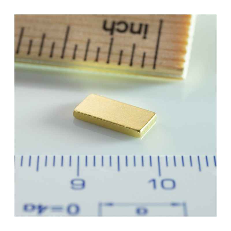 Magnet neodim bloc 10x5x1,2 Au 80 °C, VMM10-N50