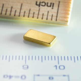 Magnet neodim bloc 10x5x1,5 Au 80 °C, VMM10-N50