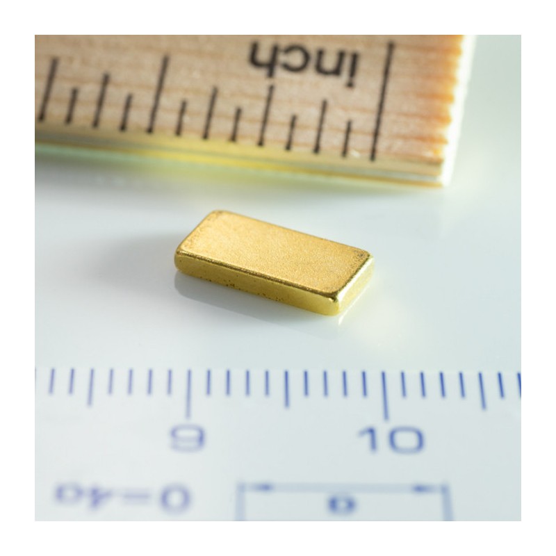 Magnet neodim bloc 10x5x1,5 Au 80 °C, VMM10-N50