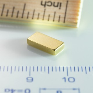 Magnet neodim bloc 10x5x2 Au 80 °C, VMM10-N50