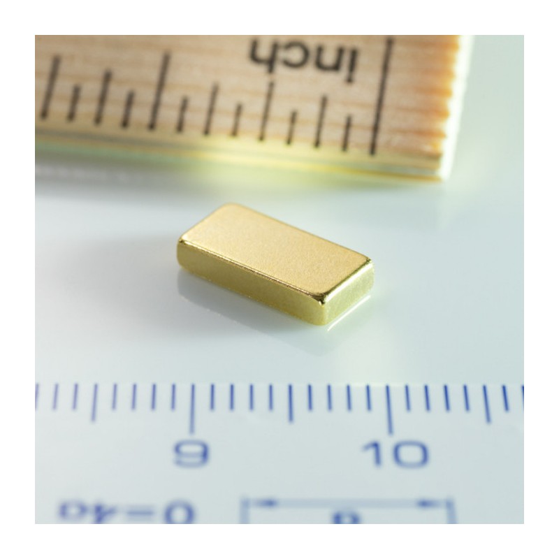 Magnet neodim bloc 10x5x2 Au 80 °C, VMM10-N50