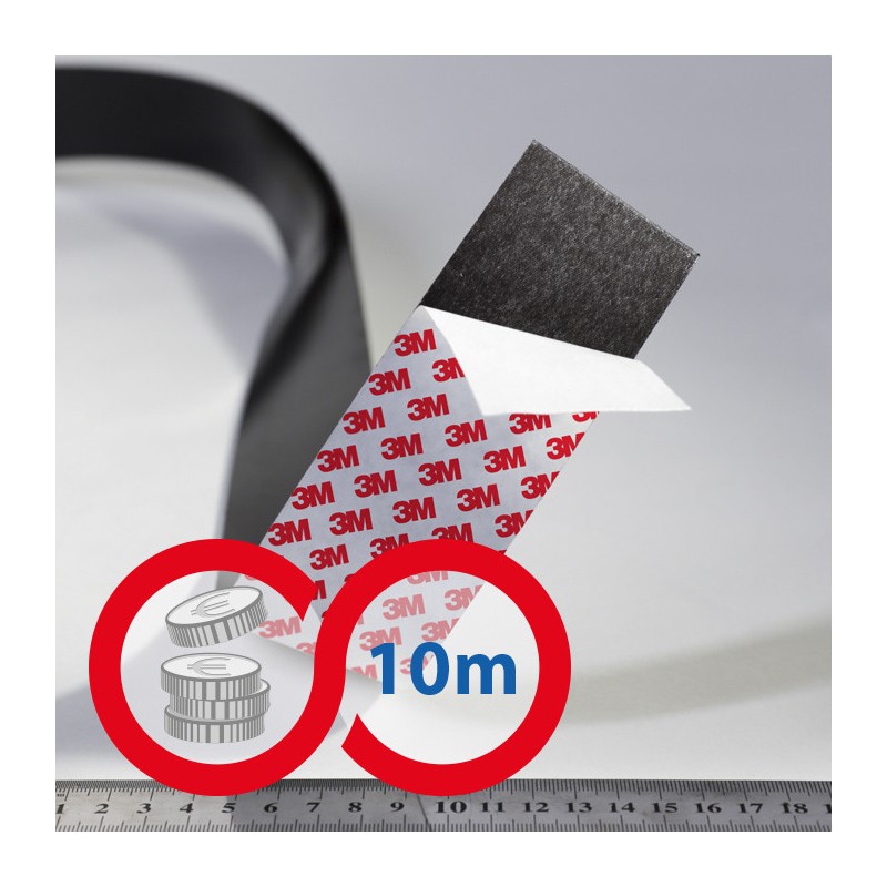 Bandă magnetică cu autoadeziv puternic 50x1,6 mm - lungime 10 m