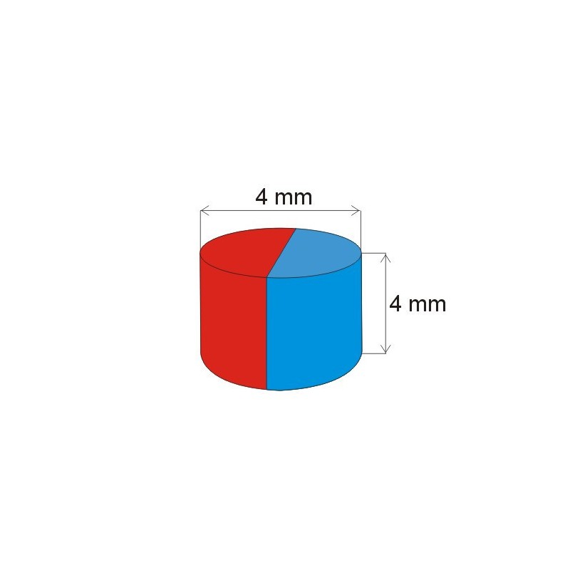 Magnet neodim cilindru cu diam.4x4 N 80 °C, VMM4-N35