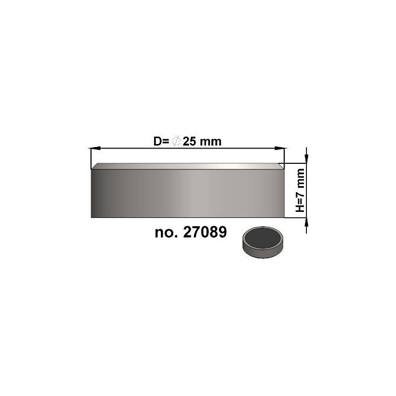 Magnet oală diam. 25 x înălțime 7 mm, fără filet
