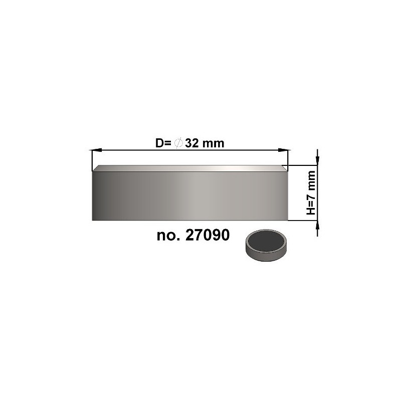Magnet oală diam. 32 x înălțime 7 mm, fără filet