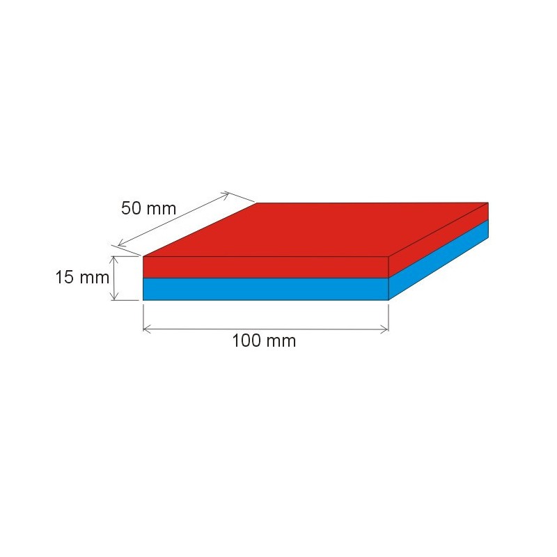 Magnet neodim bloc 100x50x15 N 80 °C, VMM4-N35