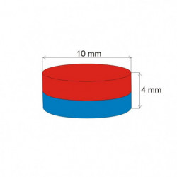 Magnet neodim cilindru cu diam.10x4 N 200°C, VMM1EH-N25EH