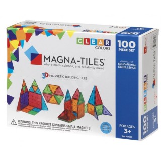 Joc de construcție magnetic Magna-Tiles 100 piese, transparent