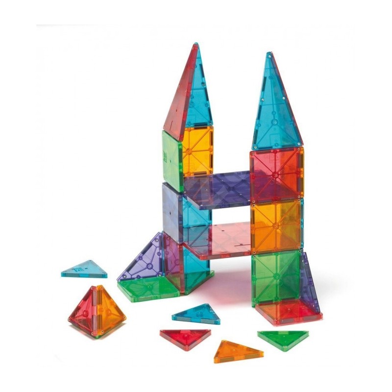 Joc de construcție magnetic Magna-Tiles 100 piese, transparent