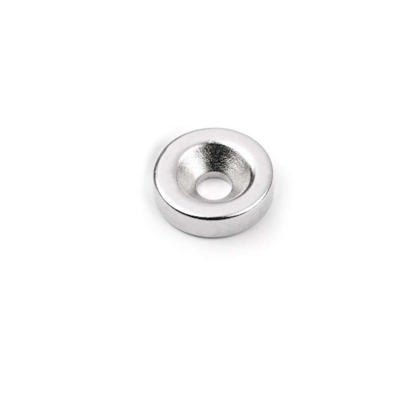 Magnet neodim cilindru cu gaură pentru șurub cu cap înecat diam. 15 x 4,5 x 4 N 80 °C, VMM4-N35