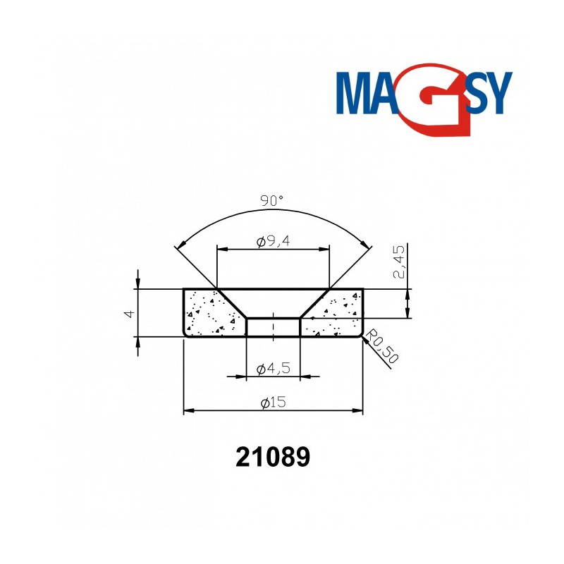 Magnet neodim cilindru cu gaură pentru șurub cu cap înecat diam. 15 x 4,5 x 4 N 80 °C, VMM4-N35