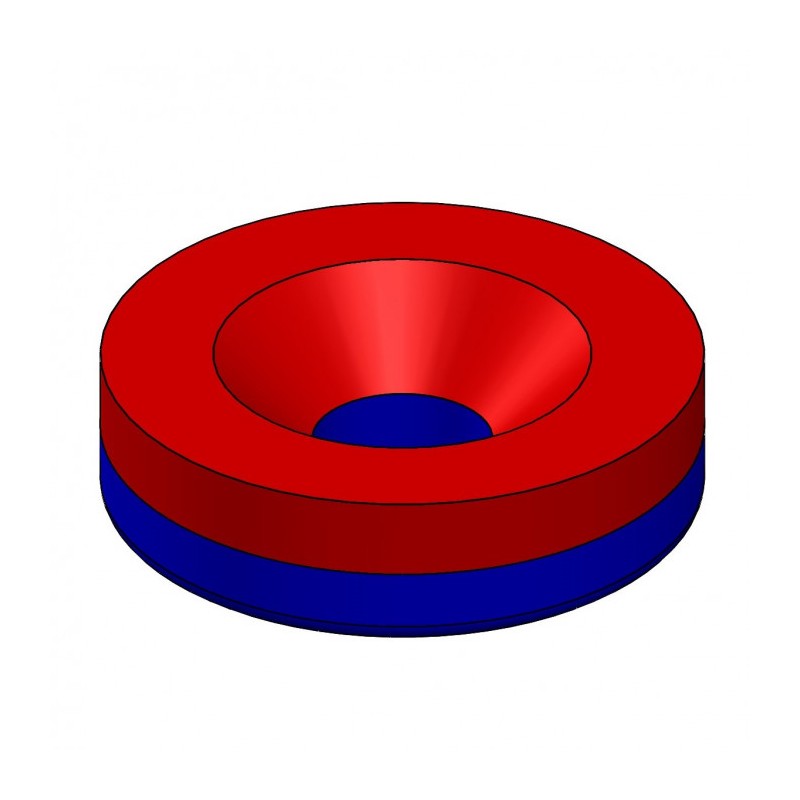 Magnet neodim cilindru cu gaură pentru șurub cu cap înecat diam. 15 x 4,5 x 4 N 80 °C, VMM4-N35