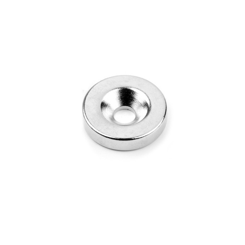 Magnet neodim cilindru cu gaură pentru șurub cu cap înecat diam. 18 x 4 N 80 °C, VMM4-N35