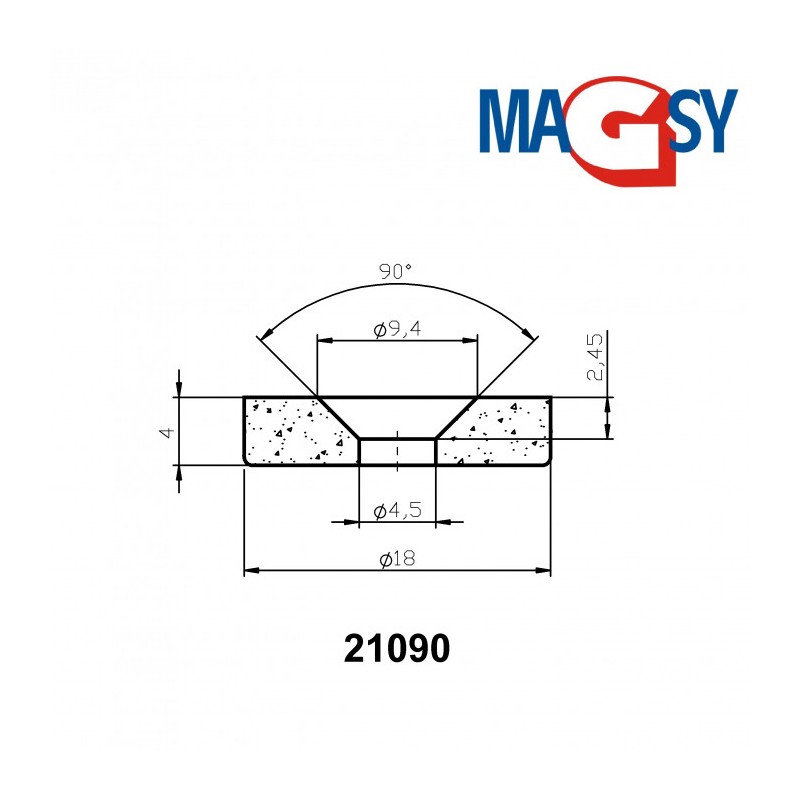 Magnet neodim cilindru cu gaură pentru șurub cu cap înecat diam. 18 x 4 N 80 °C, VMM4-N35