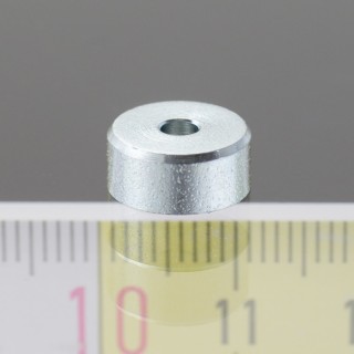 Magnet oală diam. 10, înălțime 4,5 mm, cu gaură pentru șurub cu cap înecat diam. 2,6