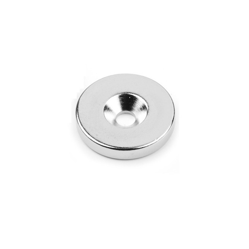 Magnet neodim cilindru cu gaură pentru șurub cu cap înecat diam. 23 x 4 N 80 °C, VMM4-N35